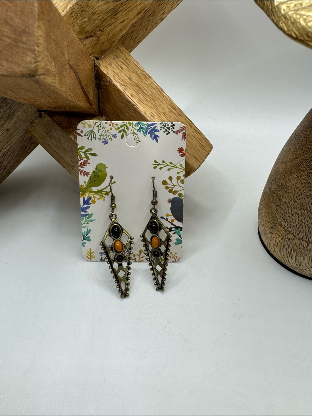 Bohemian Inspired Gold Tone and Beaded‎ Fashion Earrings NEW